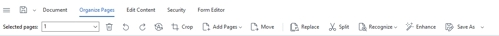 Organize Pages menu toolbar - ABBYY FineReader PDF 16