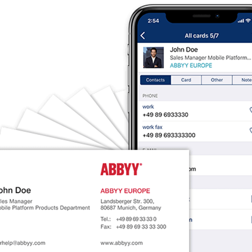 Scan business cards into your smartphone in 25 languages