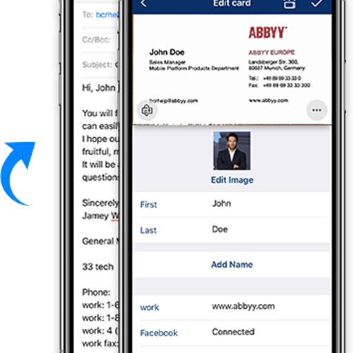 Scan business cards into your smartphone in 25 languages