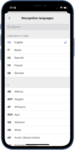 OCR multiple languages mobile app